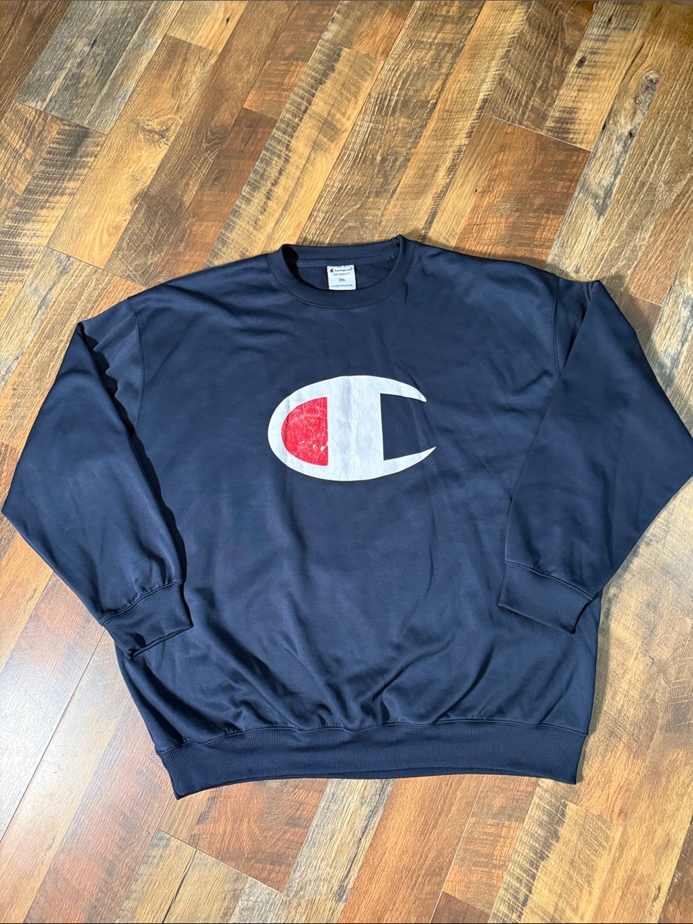 Champion Performance Navy Crewneck Sweatshirt Big Logo 3XL